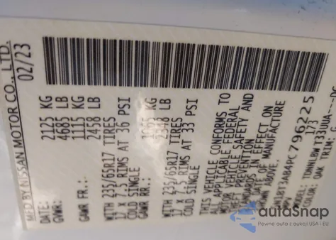 2023 Nissan Rogue S Intelligent Awd из США, поврежденный, VIN 5N1BT3AB4PC796225